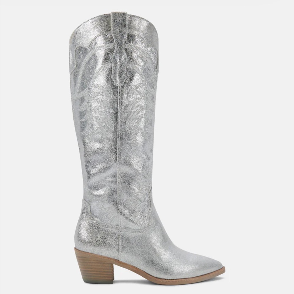 Dolce Vita Solida Silver Western Boots